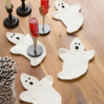 Crochet ghost coasters
