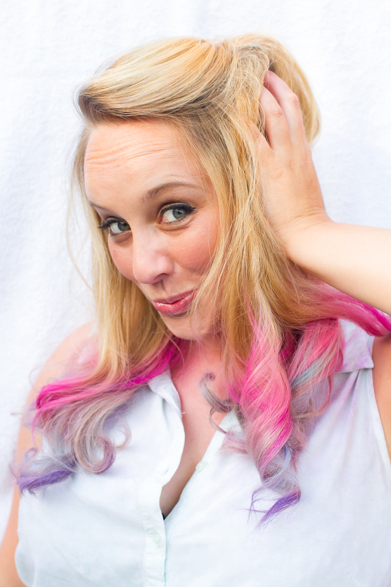 Hot pink hair chalk ombre hair tutorial