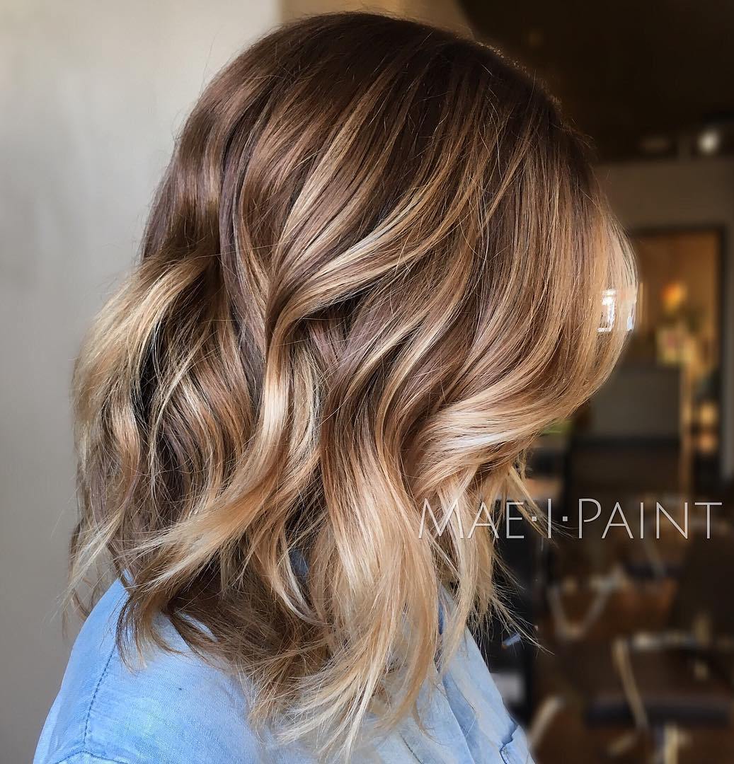 Light brown balayage hairstyle