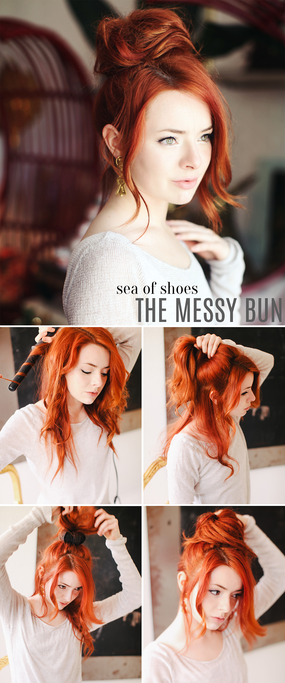 Messy bun hair tutorial