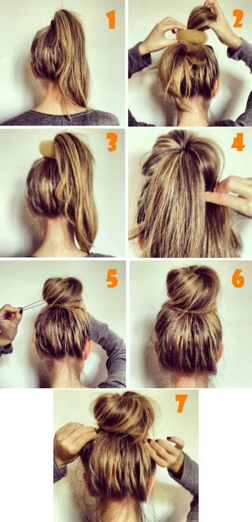 Messy bun hair tutorial