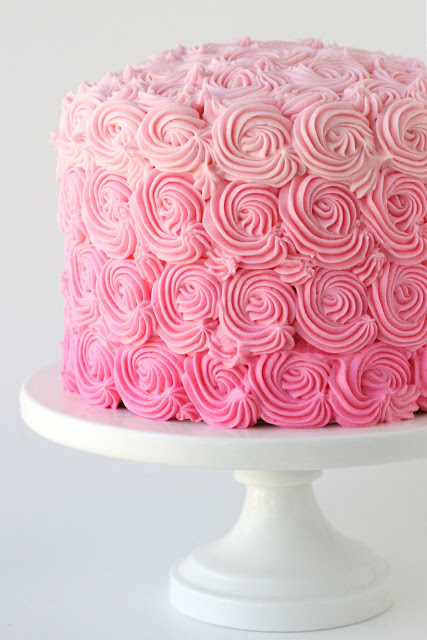 Pink ombre swirl cake