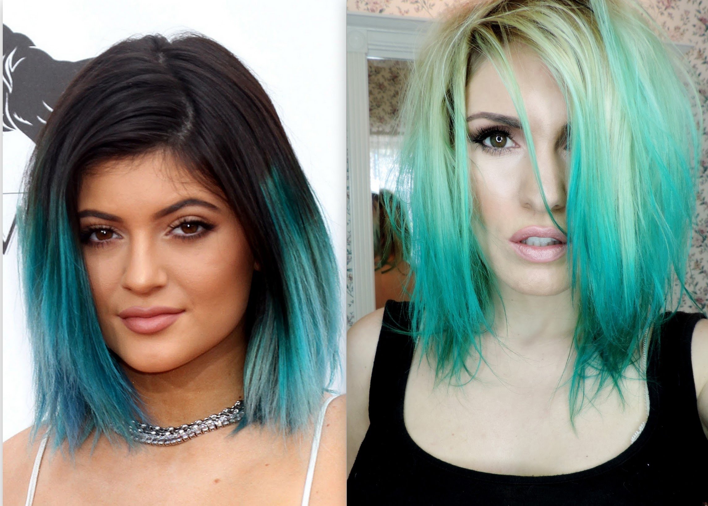 Teal ombre hair tutorial
