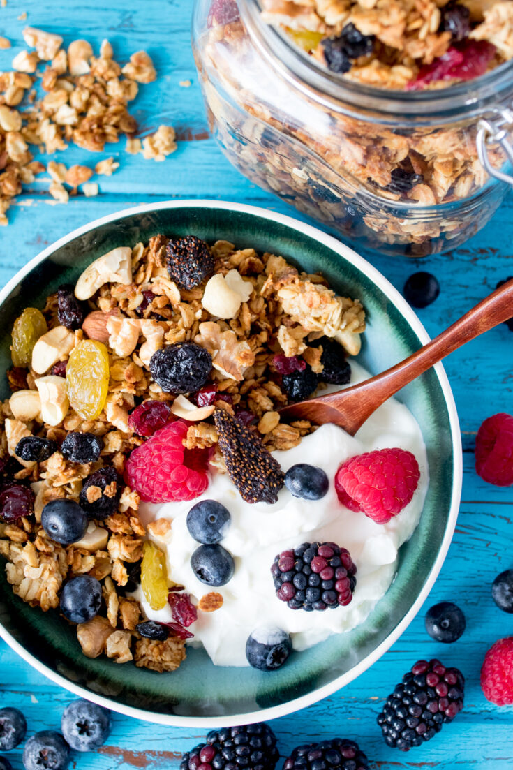Berry nut granola - with lots of lovely clusters!