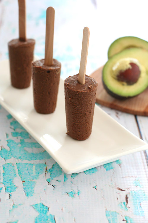 Chocolate avocado pudding pops