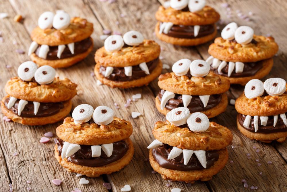 Cookie monsters with teeth halloween party decorations