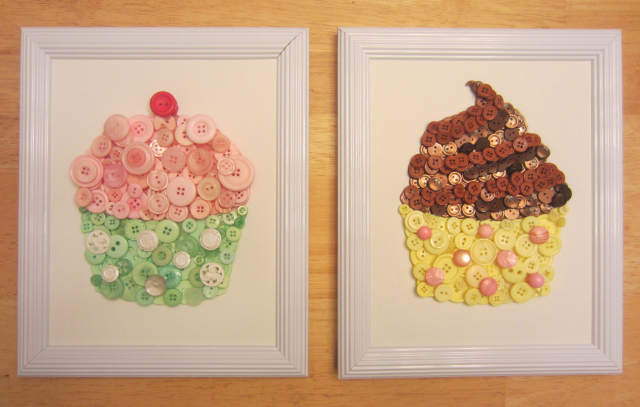 Cupcake button art