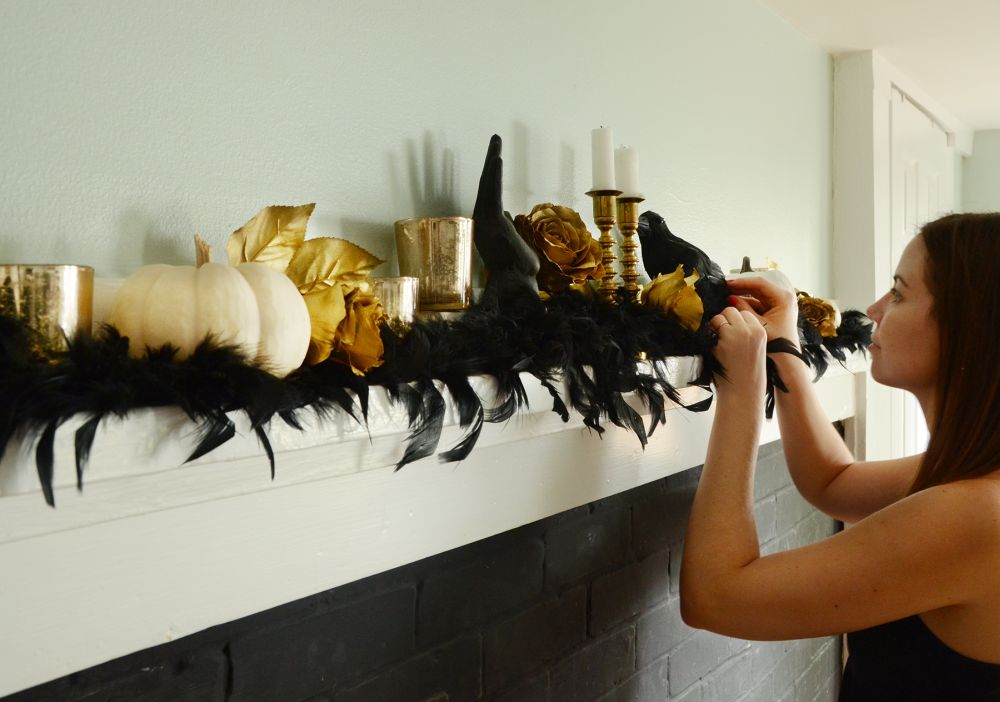 Elegant halloween mantel tutorial decorating for season