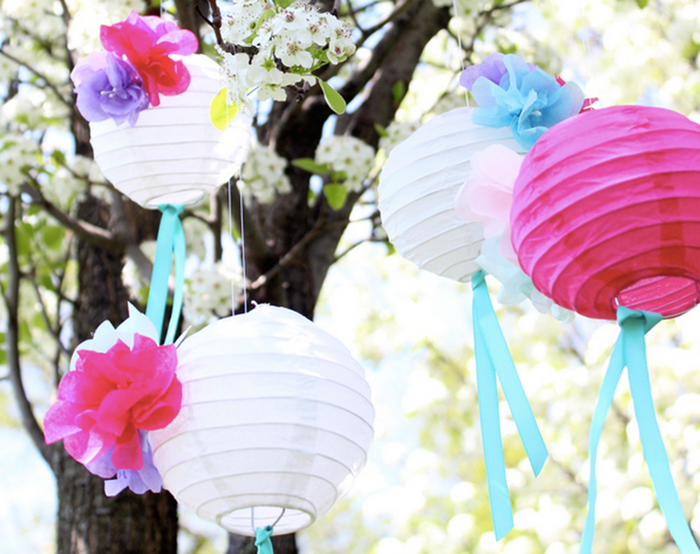 Floral paper lanterns