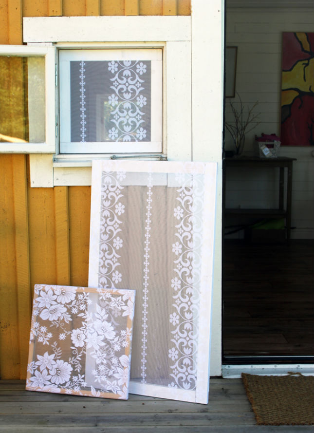 Lace covered window screens