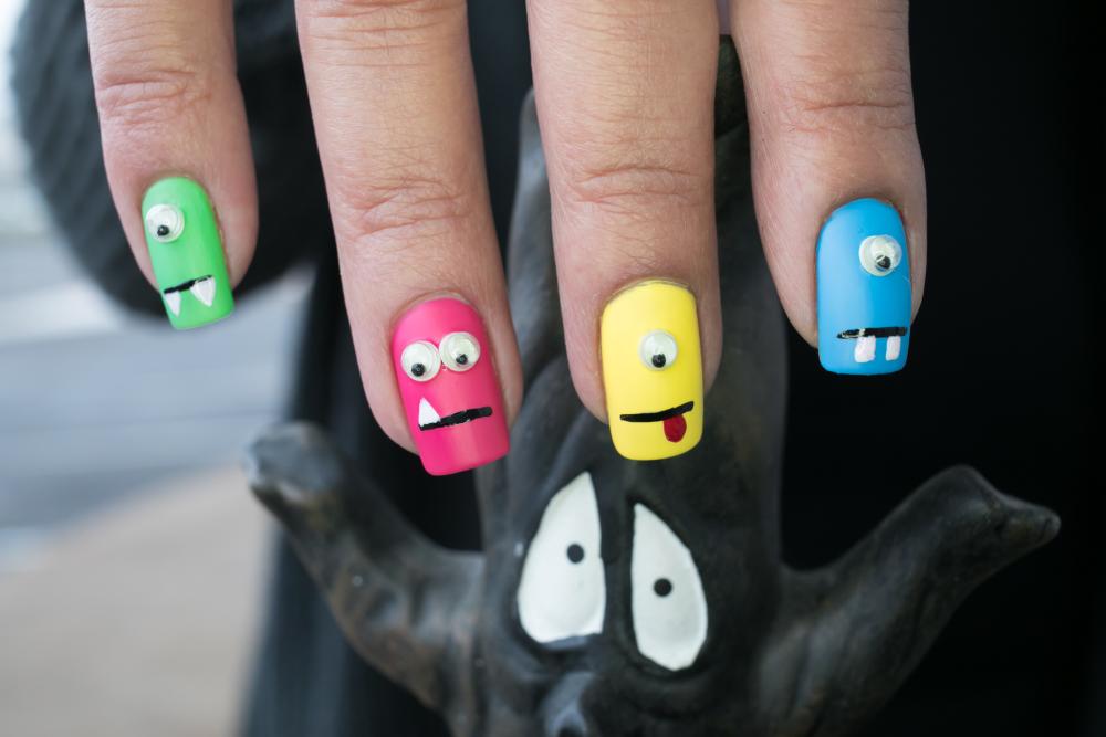 Little monster faces cute nail ideas