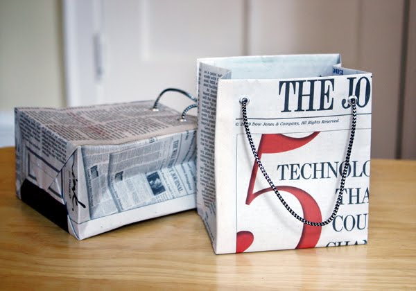 Newspaper gift bag