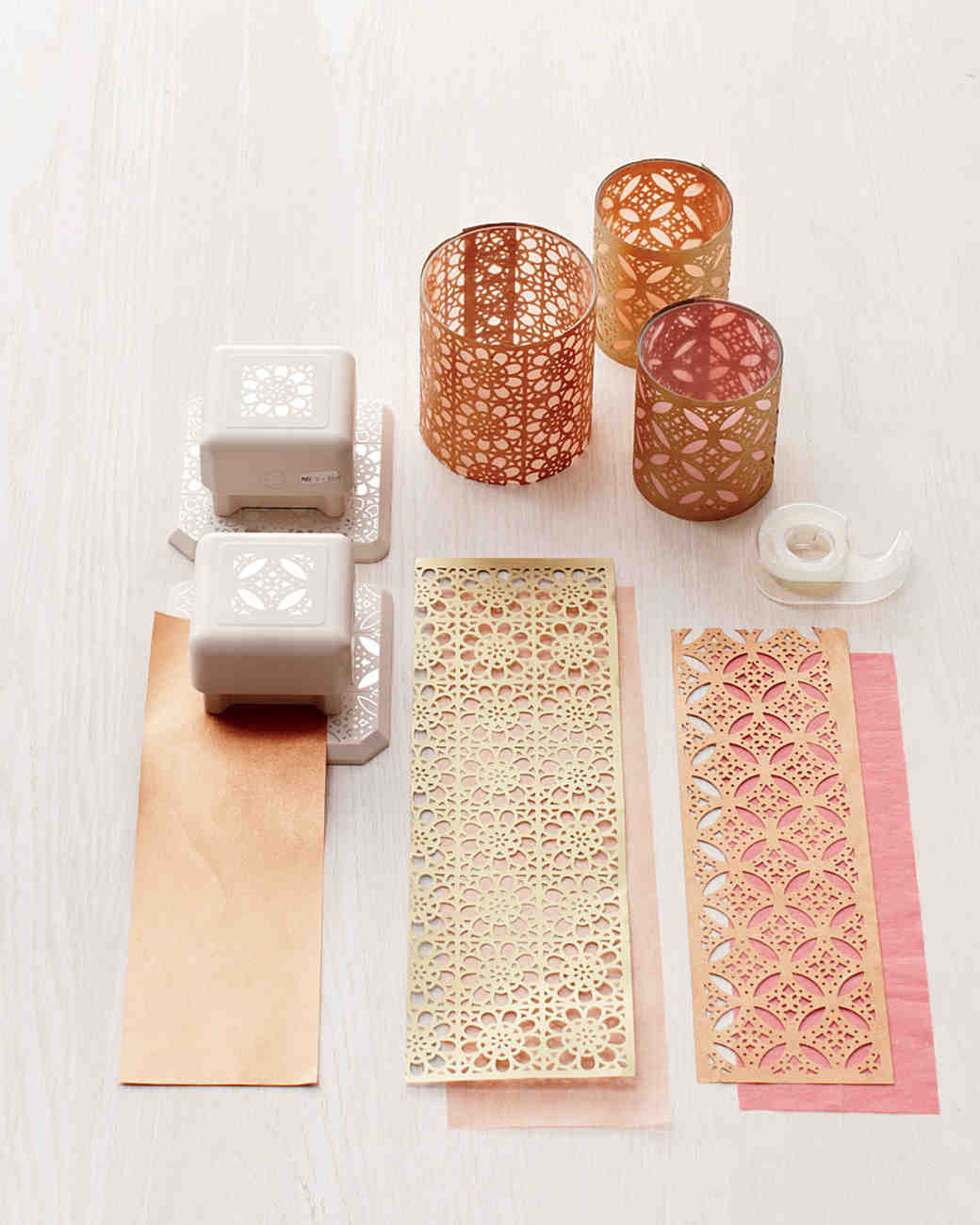 Punched paper votive covers