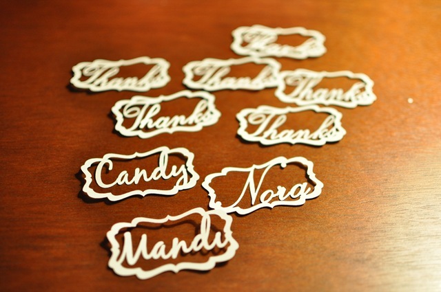 Silhouette cut out name tags