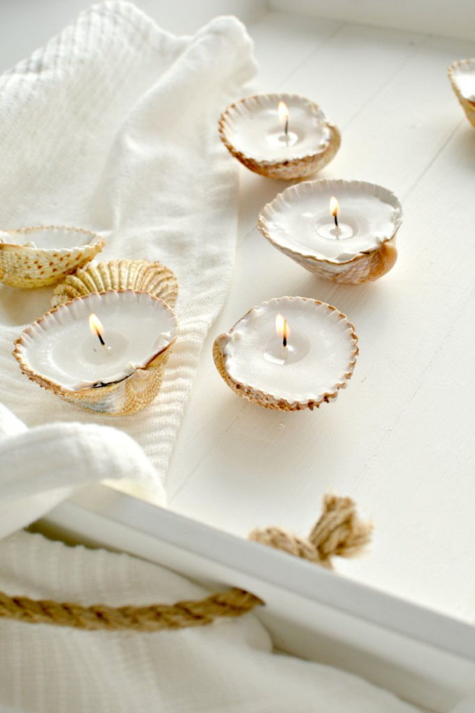Seashell candles