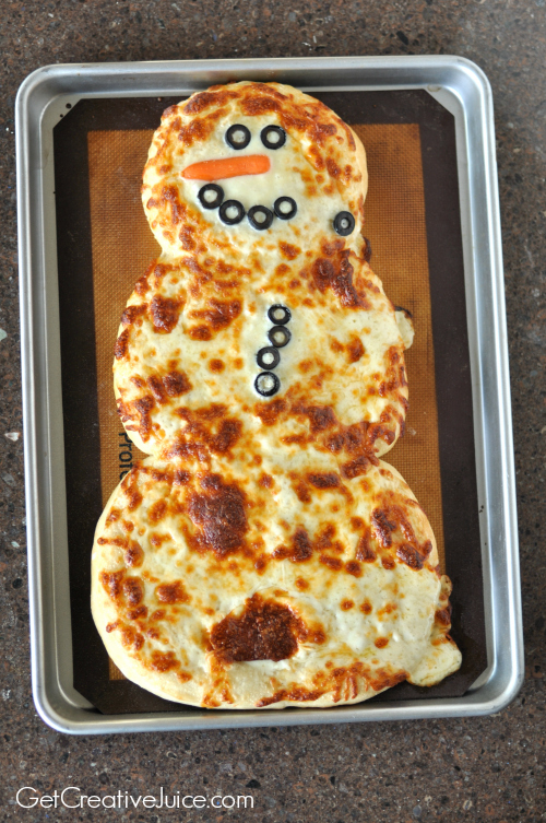 Snowman pizza