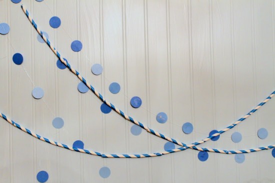 Swooping paper straw garland