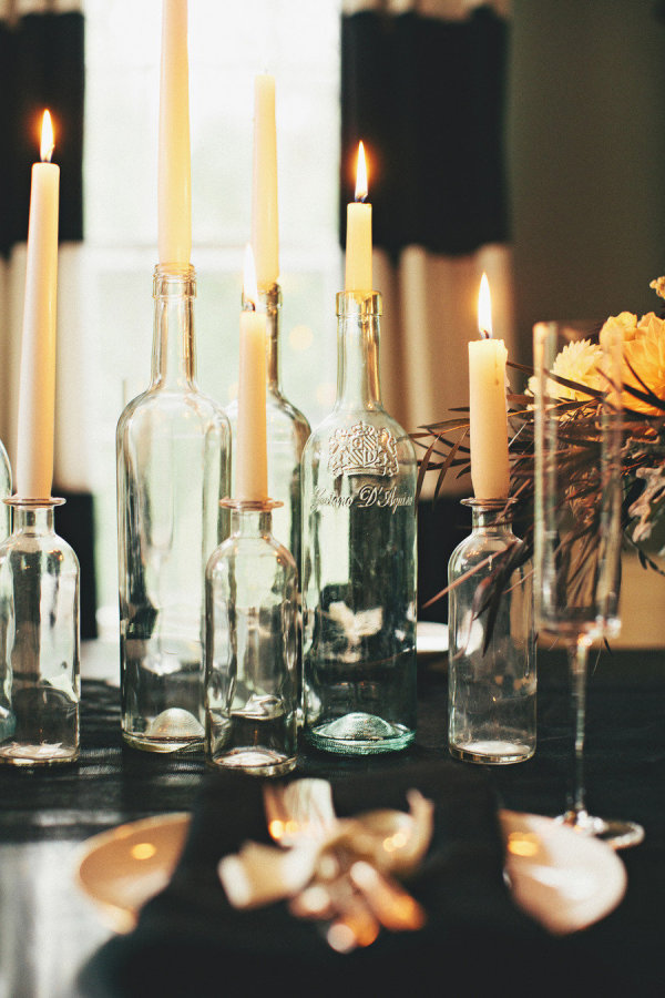 Halloween Party Decor DIY Bottle Candle Holders