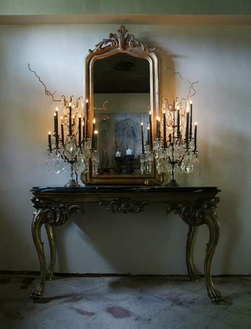 Halloween Party Decoration Idea - Candelabras and Black Candles
