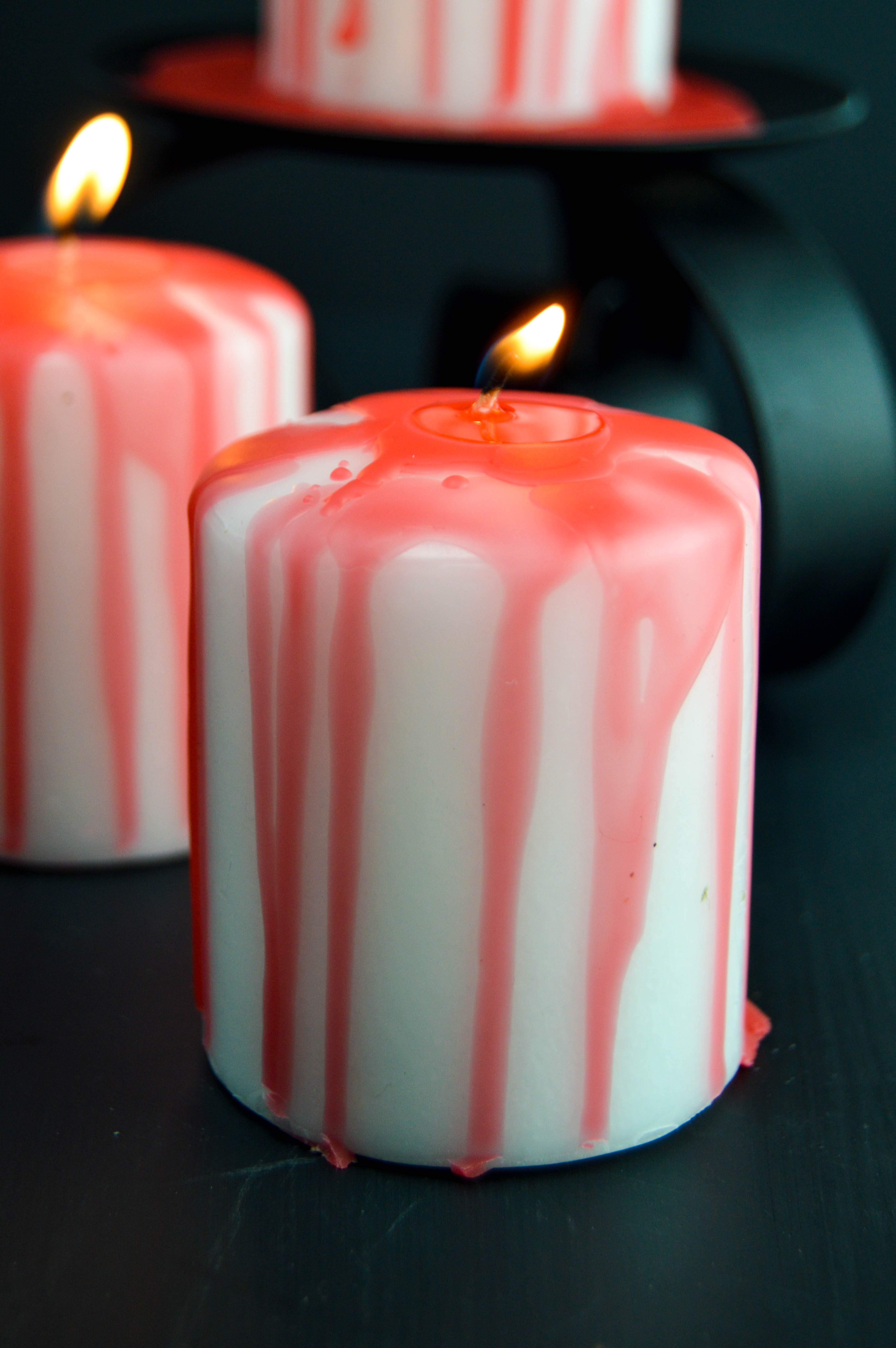 Diy halloween bleeding candles 4