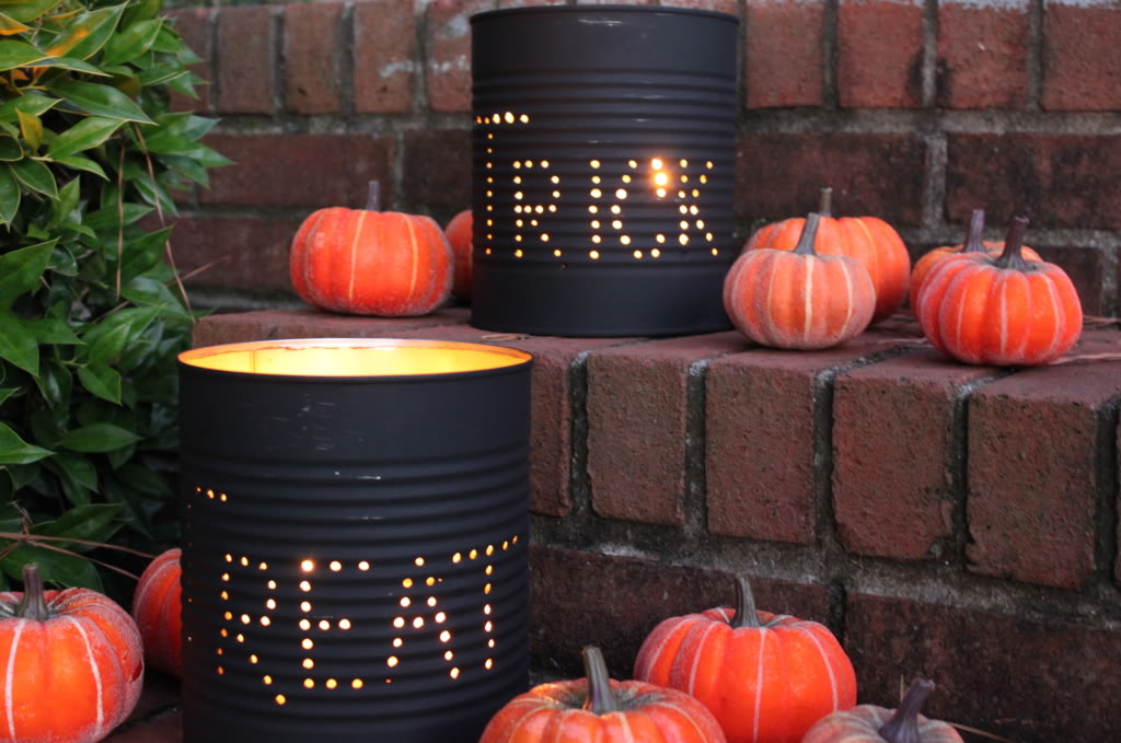 Tin Can Luminaries Outdoor Halloween Decorations