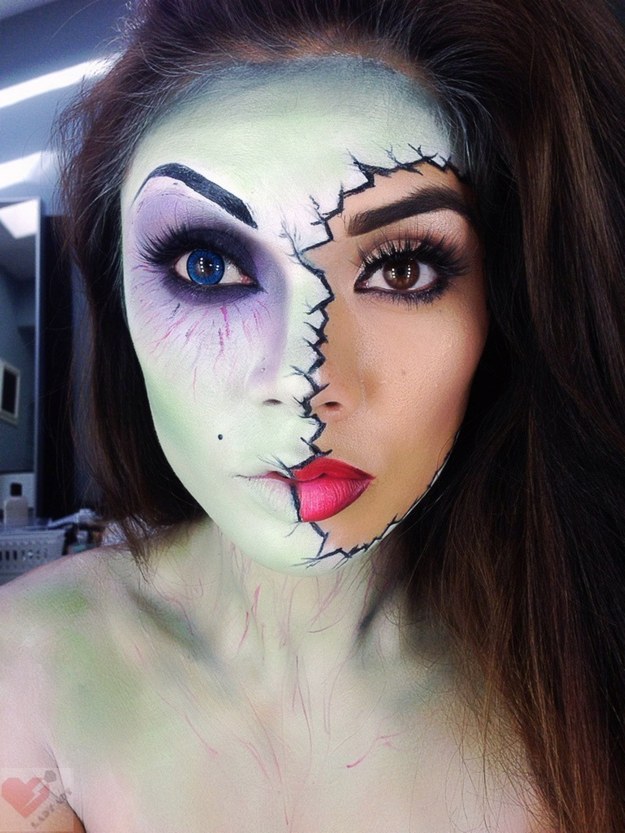 Half Face Halloween Makeup 