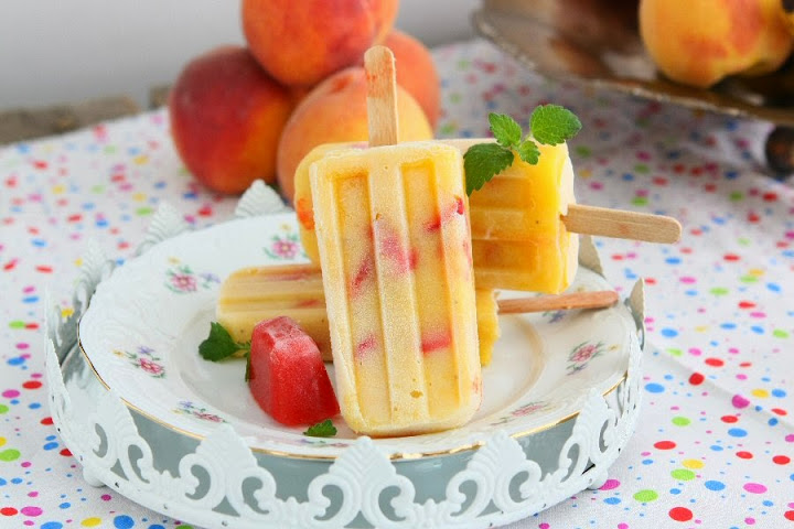 Peach strawberry popscile recipe