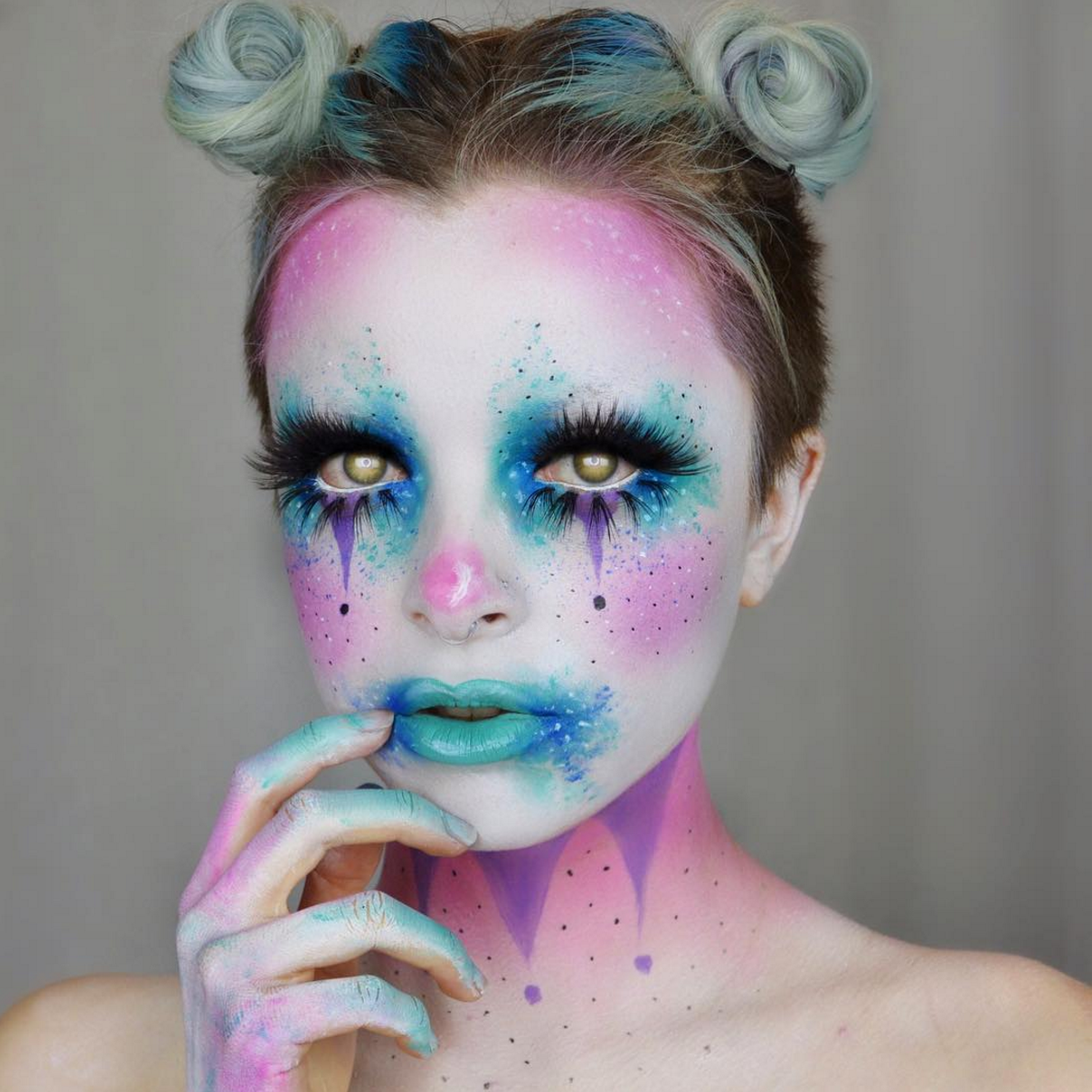 Cute Halloween Makeup Ideas: Pastel Clown