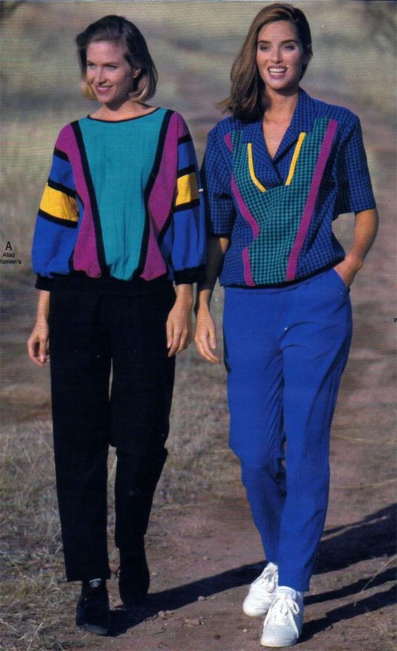 1980's colorblock outfits