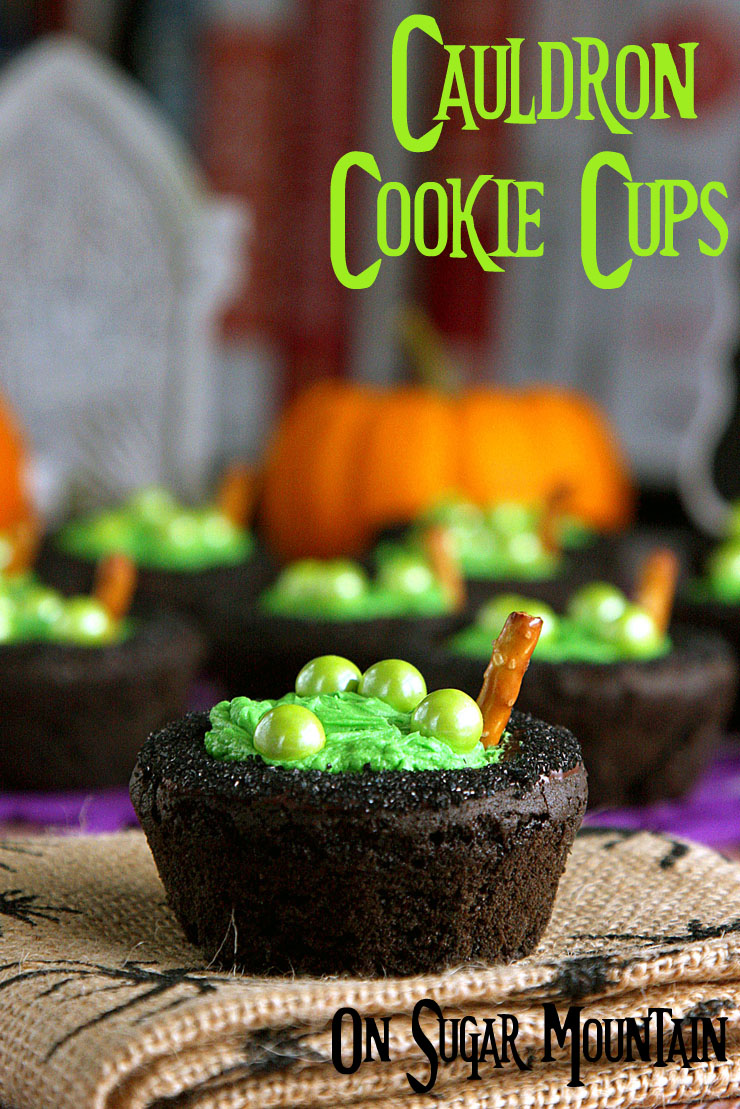 Halloween Party Treats: Witch's Brew Cauldron Cookie Cups