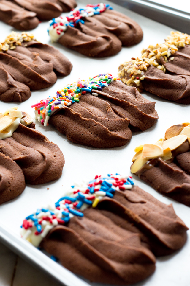 Chocolate cookie press cookies