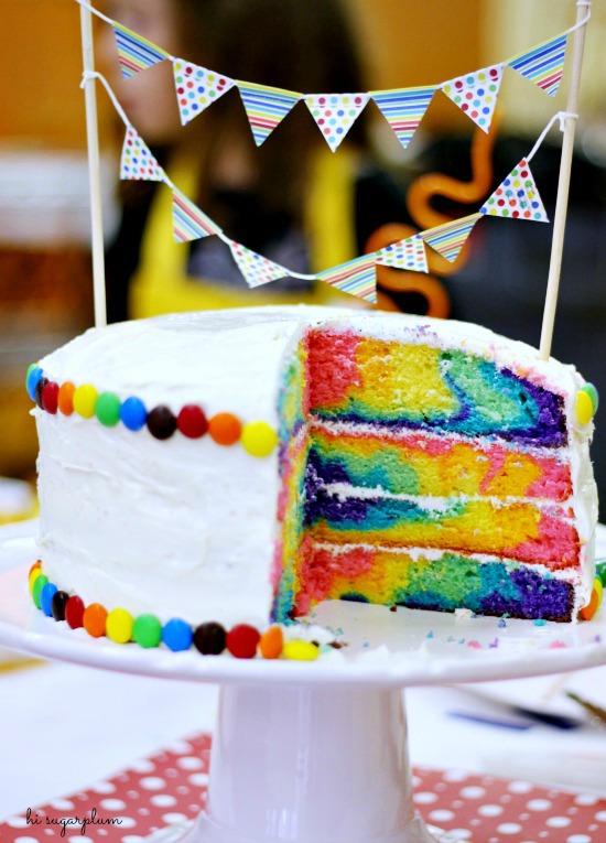 Diy rainbow tie dye cake