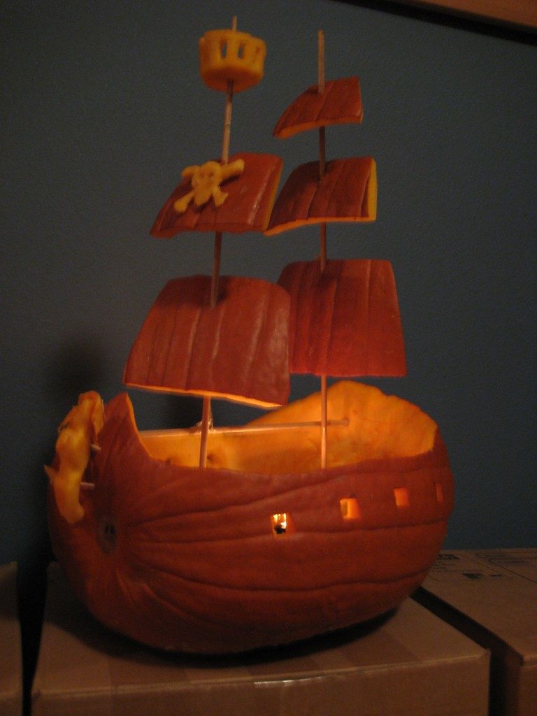 Pumpkin Carving - Halloween Pirate Ship