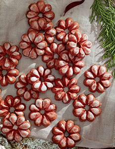 Iced cranberry spritz cookies