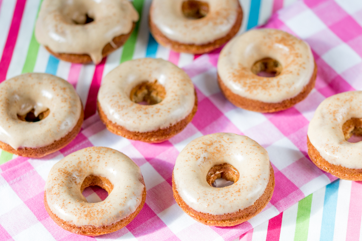 Breakfast just got interesting with these maple-glazed baked vanilla donuts!