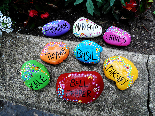 Painted garden markers