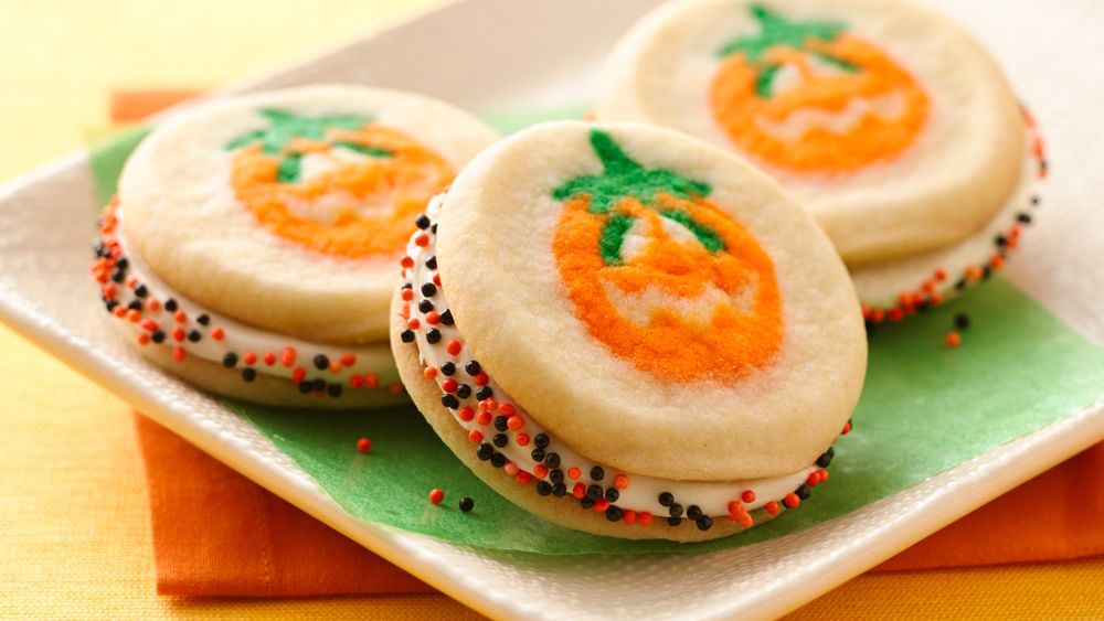 Pumpkin cookie sandwiches recipe