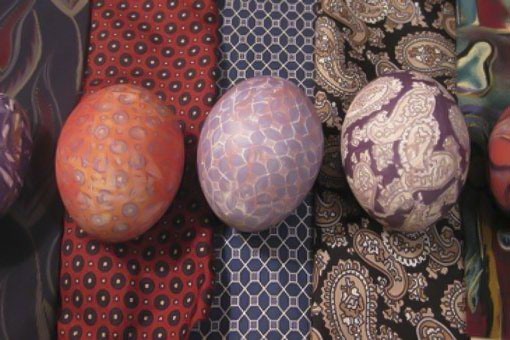 Silk tie dyed easter eggs