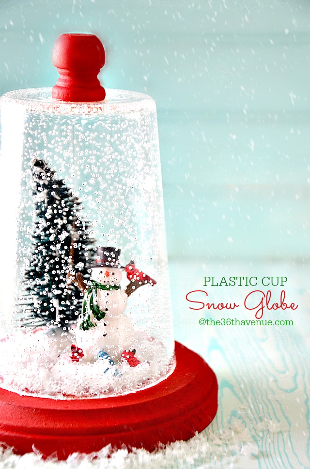 Snow globe tutorial using a plastic cup