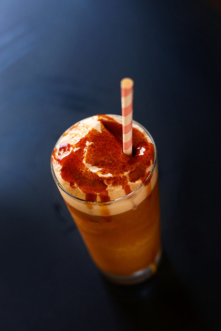 Vegan caramel frappe