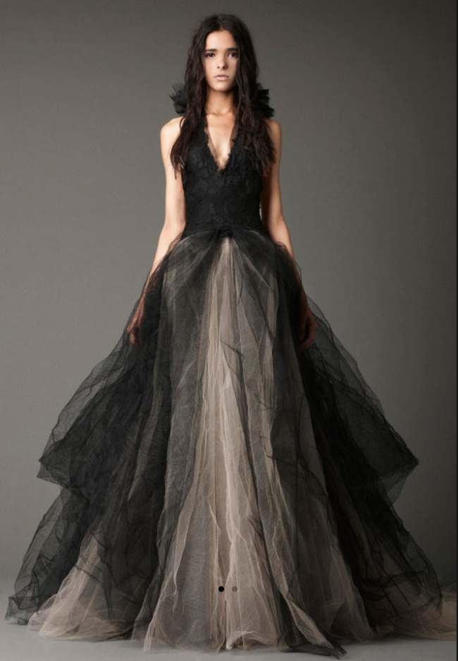 lace elegant black wedding dress