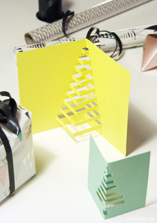 Christmas card diy 0cutout christmas tree