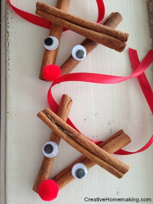 Cinnamon Stick Reindeer Ornaments - DIY Christmas Craft