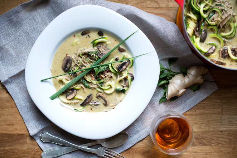 Lemongrass coconut soup with soba noodles