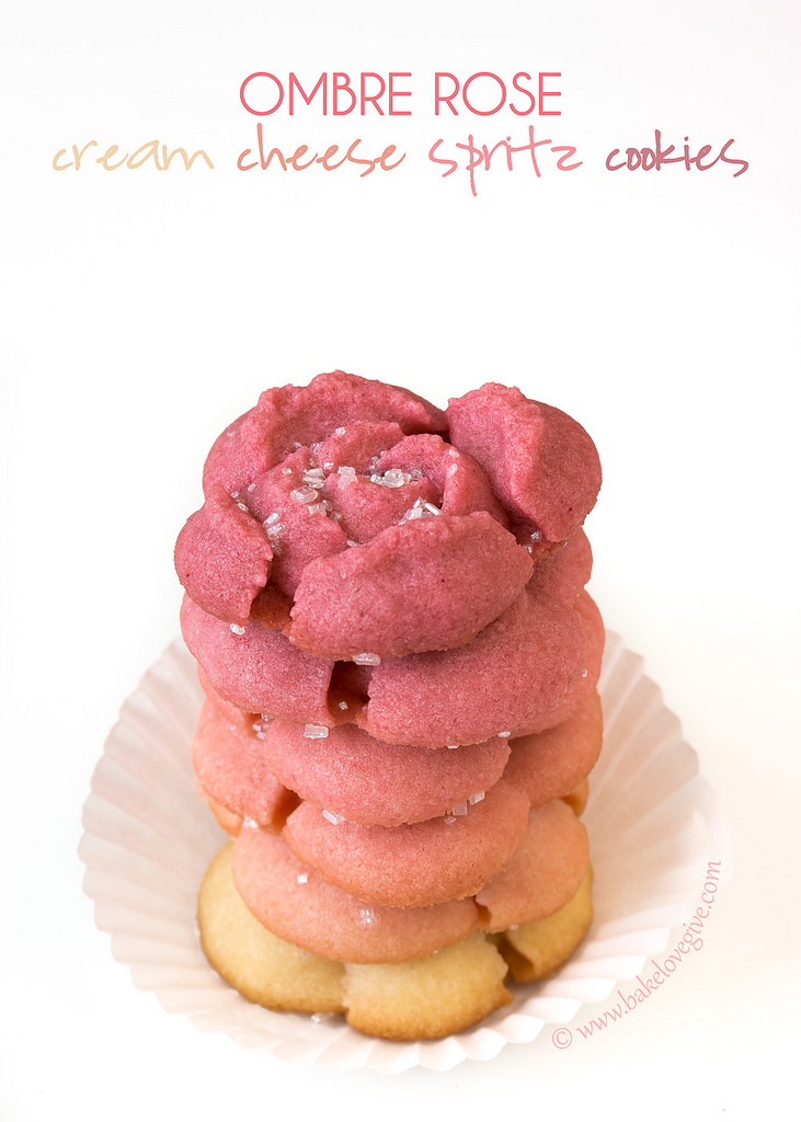 Ombre rose cream cheese cookies