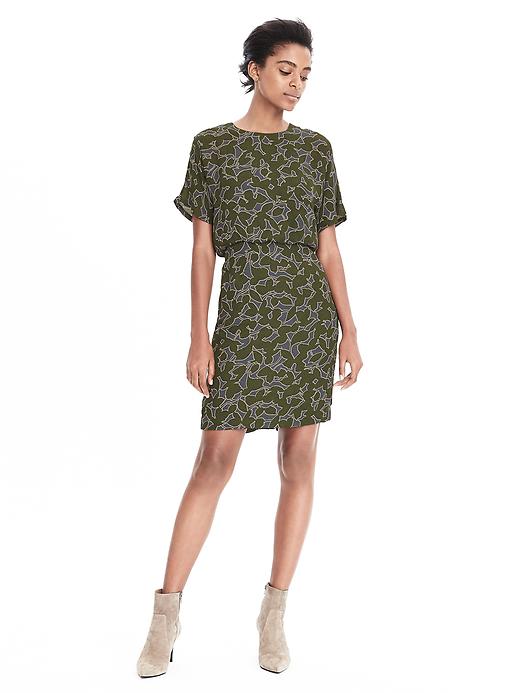 Patterned green dress banana republic