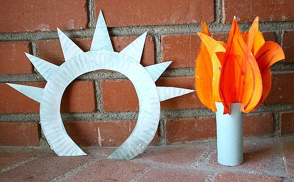 Toilet paper roll statue of liberty crown and torch