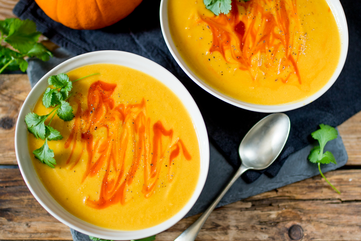 Curried Pumpkin and Lentil Soup a spicy and warming lunch – ready in less than 30 minutes!