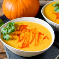 Curried pumpkin and lentil soup square