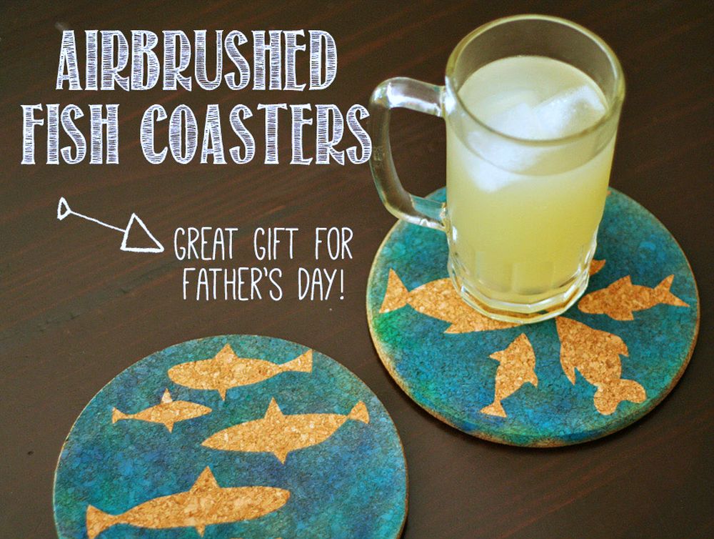 Diy airbrushed fish coasters best christmas gifts for dad